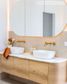 Bondi 1800mm Natural Oak Wall Hung Curve Vanity