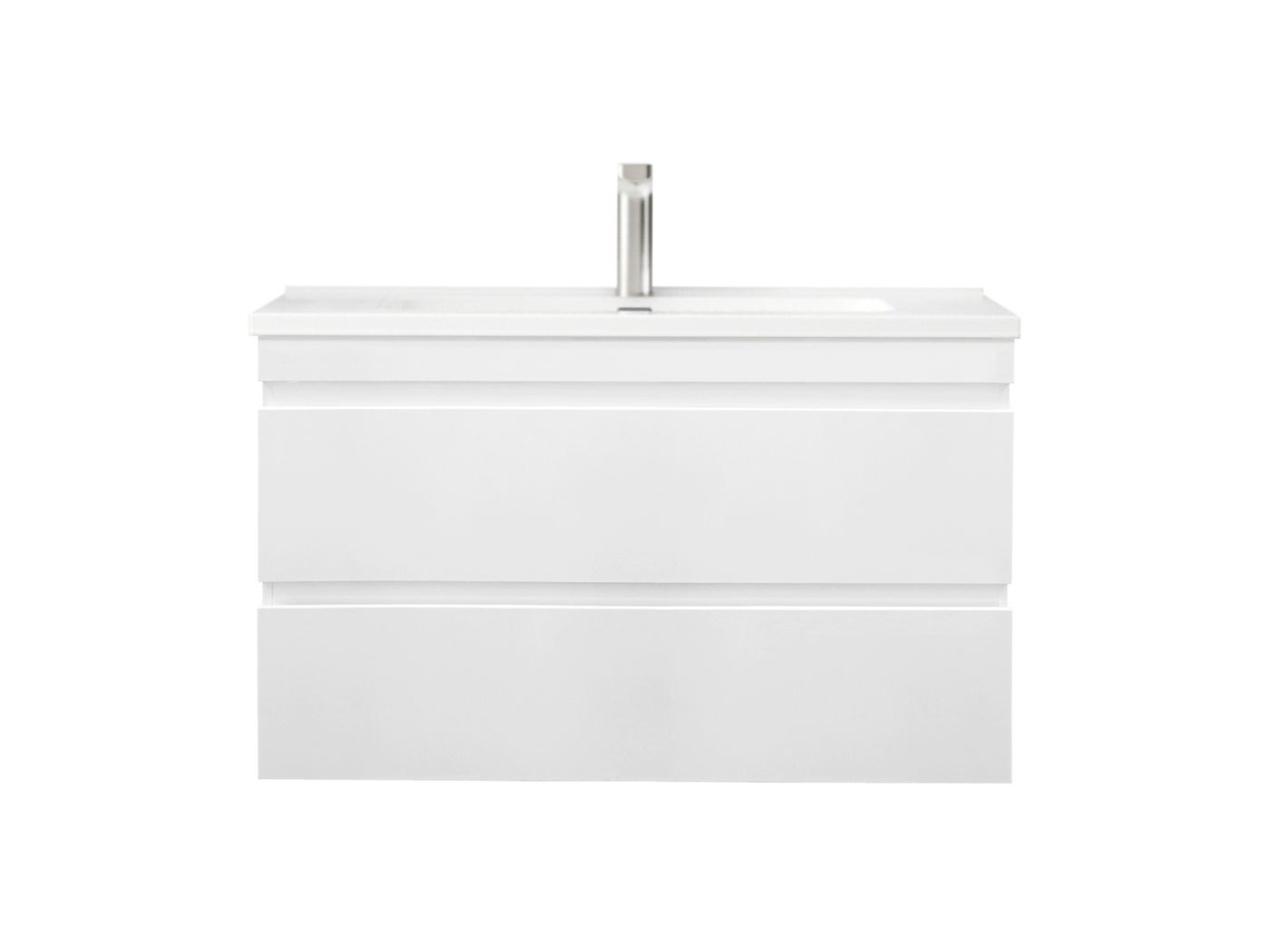 Dover 750mm Gloss White Wall Hung Vanity with Ceramic Top