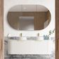 Bondi 1500mm Satin White Fluted Wall Hung Curve Cabinet