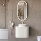Bondi 600mm Satin White Fluted Wall Hung Curve Vanity (12TH & NTH Only)