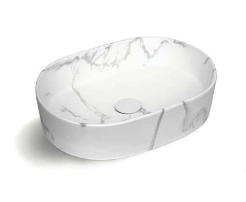 Quay Oval 500x340x120 Matte Carrara Basin