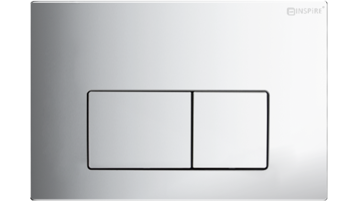 R&T Dual Flush Plate Curve Square Chrome