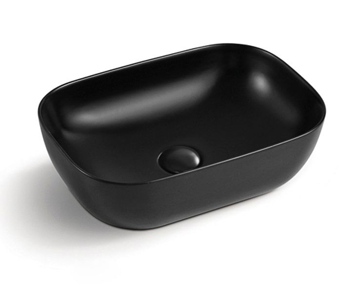 Artis O'96 455x320x135 Matte Black Oval Basin Ultra Slim