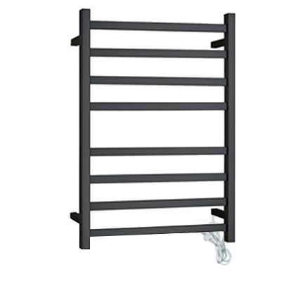 Oskar / Zevio  Matte Black 8 Bar Square Heated Towel Ladder -   Right Inlet