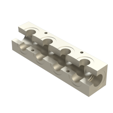 TOP & TWO OPPOSITE SIDES (270°), WITH END PORTS