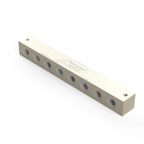 8 STATION JUNCTION MANIFOLD, TWO OPPOSITE SIDES (180°), M14 SIDE