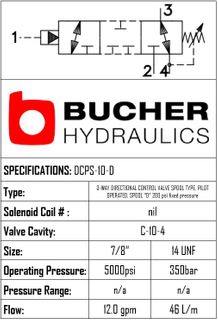 DCPS-10-N-D-S-0-200 DIRECTIONAL CONTROL PILOTED SPOOL VALVE 3 WAY - 10