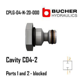 CPLG-04-N-20-000 C04-2, 7/16"-20UNF, 2-WAY, PORTS 1 AND 2 BLOCKED CAVITY PLUG, BUCHER