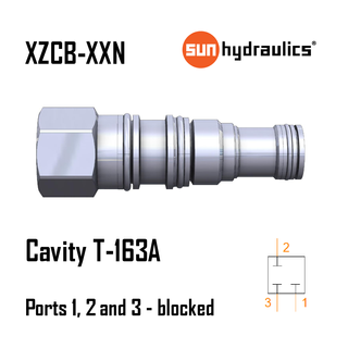 XZCB-XXN T-163A, 3-WAY, PORTS 1, 2 AND 3 BLOCKED CAVITY PLUG, SUN