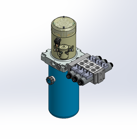 12v DC 7L/min 10-170bar 2.8L ROUND tank / vertical mount / 3 x valve