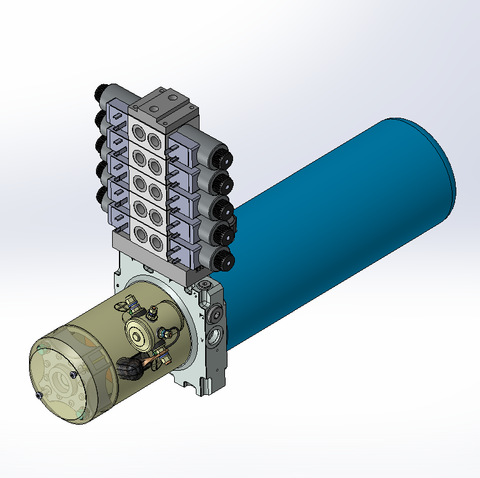 12v DC 7L/min 10-170bar 4.2L ROUND tank / horizontal mount / 5 x valve