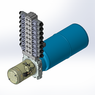 12v DC 7L/min 10-170bar 9.0L ROUND tank / horizontal mount / 8 x valve