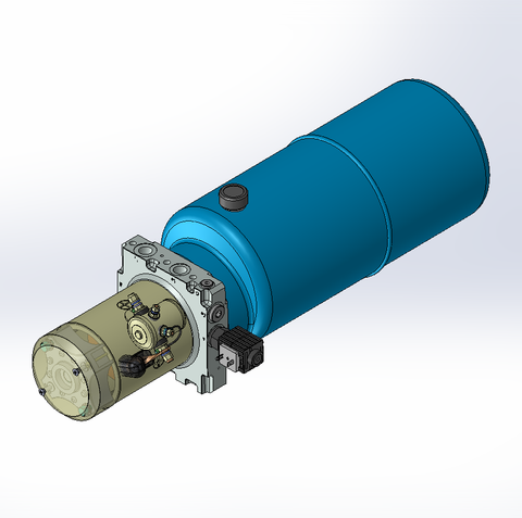 12v DC 7L/min 10-170bar 9.0L ROUND tank / horizontal mount / lowering solenoid valve