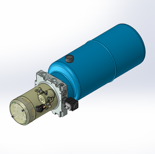 12v DC 7L/min 10-170bar 9.0L ROUND tank / horizontal mount / lowering solenoid valve