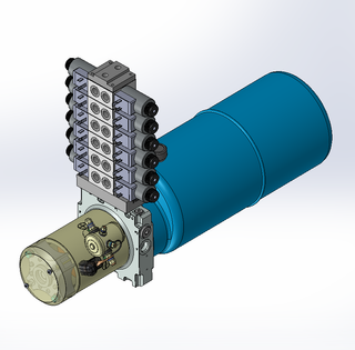 12v DC 7L/min 10-170bar 9.0L ROUND tank / horizontal mount / 6 x valve