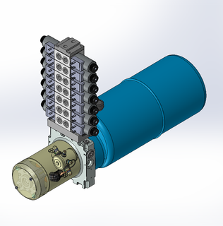 12v DC 7L/min 10-170bar 9.0L ROUND tank / horizontal mount / 7 x valve