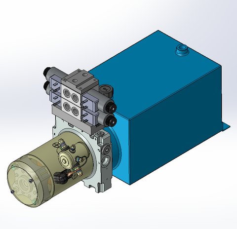 12v DC 7L/min 10-170bar 10.0L SQUARE tank / horizontal mount / 2 x valve