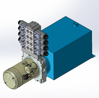 12v DC 7L/min 10-170bar 10.0L SQUARE tank / horizontal mount / 4 x valve