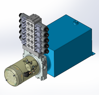 12v DC 7L/min 10-170bar 10.0L SQUARE tank / horizontal mount / 5 x valve