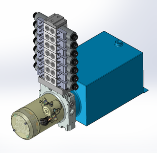 12v DC 7L/min 10-170bar 10.0L SQUARE tank / horizontal mount / 7 x valve