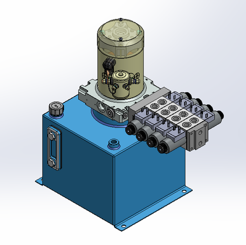 12v DC 7L/min 10-170bar 12.0L SQUARE tank / vertical mount / 4 x valve