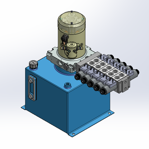 12v DC 7L/min 10-170bar 12.0L SQUARE tank / vertical mount / 5 x valve