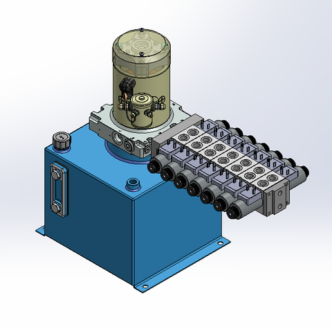 12v DC 7L/min 10-170bar 12.0L SQUARE tank / vertical mount / 7 x valve