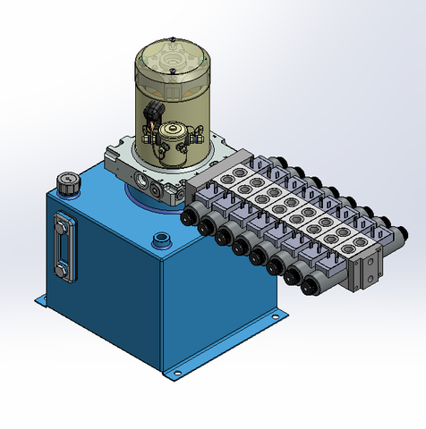 12v DC 7L/min 10-170bar 12.0L SQUARE tank / vertical mount / 8 x valve