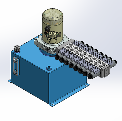 12v DC 7L/min 10-170bar 18.0L SQUARE tank / vertical mount / 8 x valve