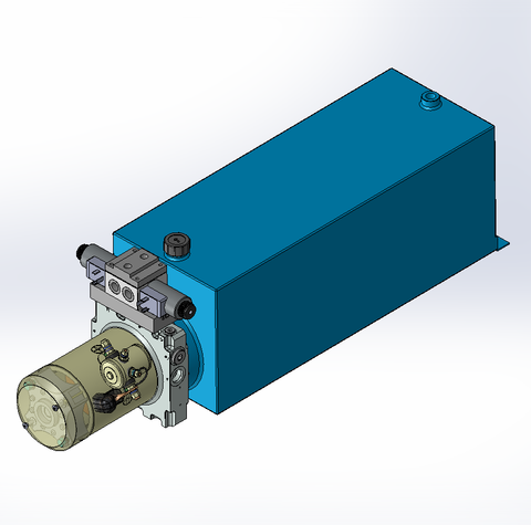 12v DC 7L/min 10-170bar 20.0L SQUARE tank / horizontal mount / 1 x valve