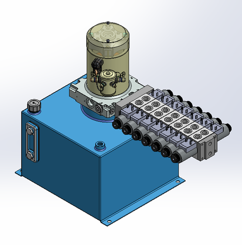 12v DC 7L/min 10-170bar 18.0L SQUARE tank / vertical mount / 7 x valve