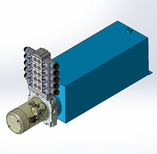 12v DC 7L/min 10-170bar 20.0L SQUARE tank / horizontal mount / 5 x valve