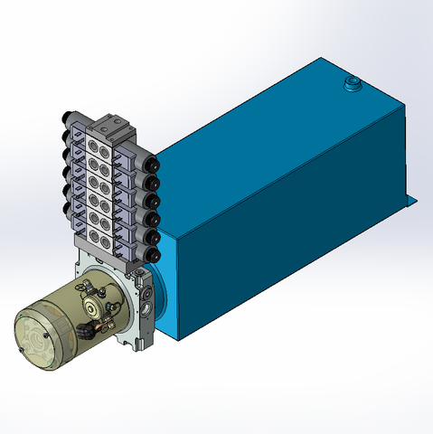 12v DC 7L/min 10-170bar 20.0L SQUARE tank / horizontal mount / 6 x valve