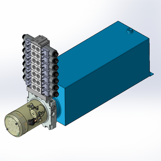 12v DC 7L/min 10-170bar 20.0L SQUARE tank / horizontal mount / 7 x valve