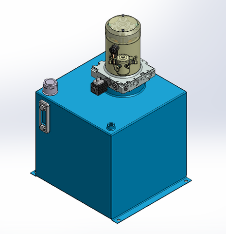 12v DC 7L/min 10-170bar 36.0L SQUARE tank / vertical mount / lowering solenoid valve