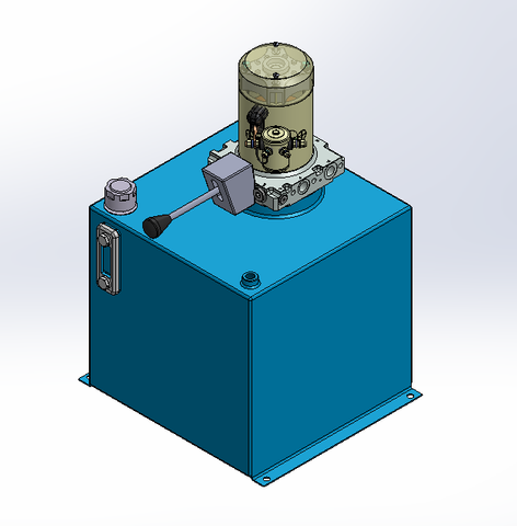 12v DC 7L/min 10-170bar 36.0L SQUARE tank / vertical mount / manual valve