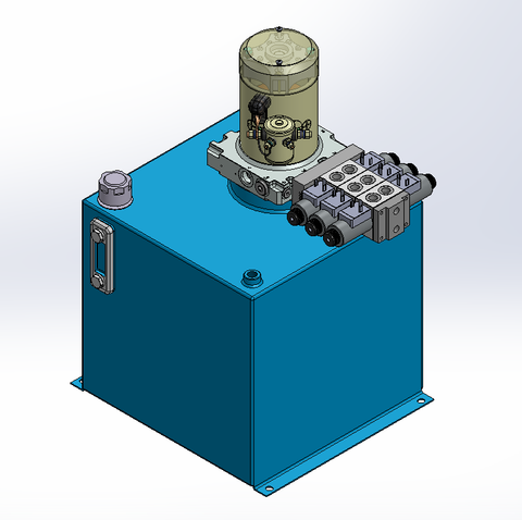 12v DC 7L/min 10-170bar 36.0L SQUARE tank / vertical mount / 3 x valve