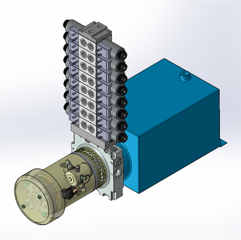 12v DC FAN ASSISTED 7L/min 10-170bar 10.0L SQUARE tank / horizontal mount / 8 x valve