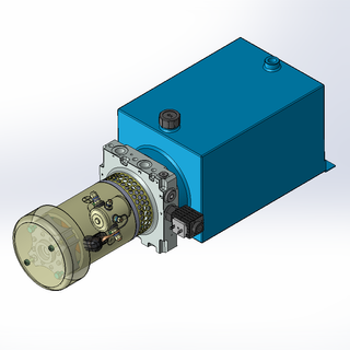 12v DC FAN ASSISTED 7L/min 10-170bar 10.0L SQUARE tank / horizontal mount / lowering solenoid valve