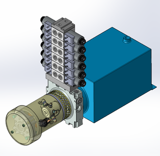 12v DC FAN ASSISTED 7L/min 10-170bar 10.0L SQUARE tank / horizontal mount / 6 x valve