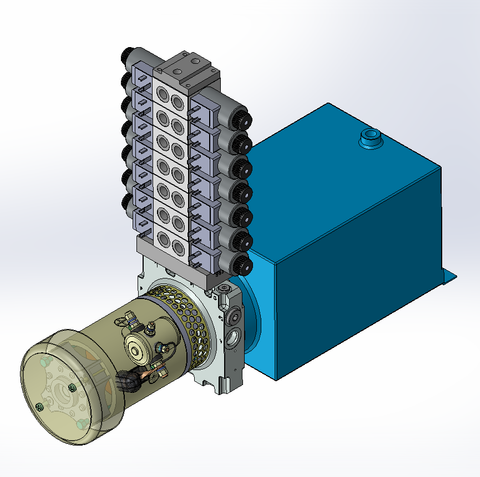 12v DC FAN ASSISTED 7L/min 10-170bar 10.0L SQUARE tank / horizontal mount / 7 x valve