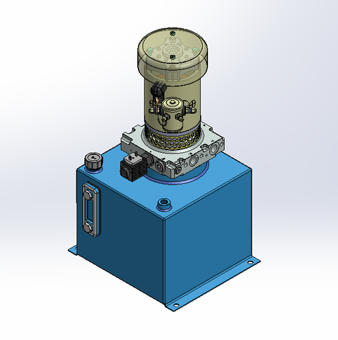 12v DC FAN ASSISTED 7L/min 10-170bar 12.0L SQUARE tank / vertical mount / lowering solenoid valve