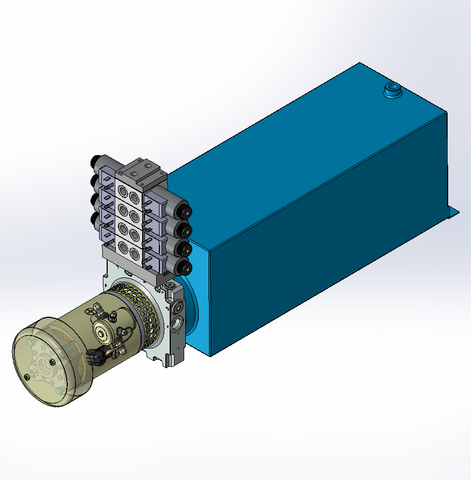 12v DC FAN ASSISTED 7L/min 10-170bar 20.0L SQUARE tank / horizontal mount / 4 x valve