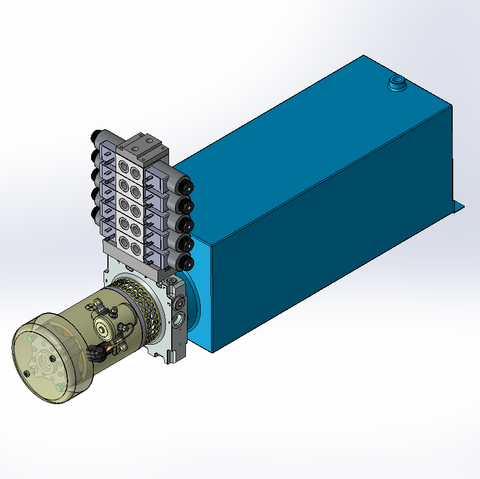 12v DC FAN ASSISTED 7L/min 10-170bar 20.0L SQUARE tank / horizontal mount / 5 x valve