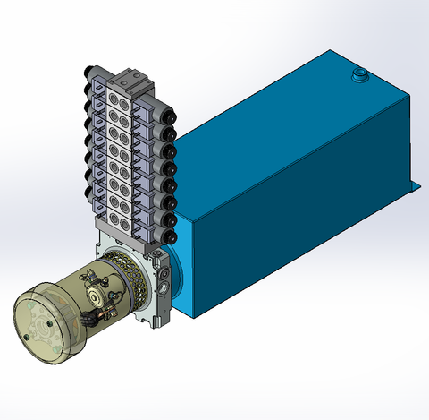 12v DC FAN ASSISTED 7L/min 10-170bar 20.0L SQUARE tank / horizontal mount / 8 x valve