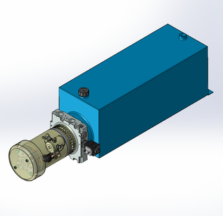 12v DC FAN ASSISTED 7L/min 10-170bar 20.0L SQUARE tank / horizontal mount / lowering solenoid valve