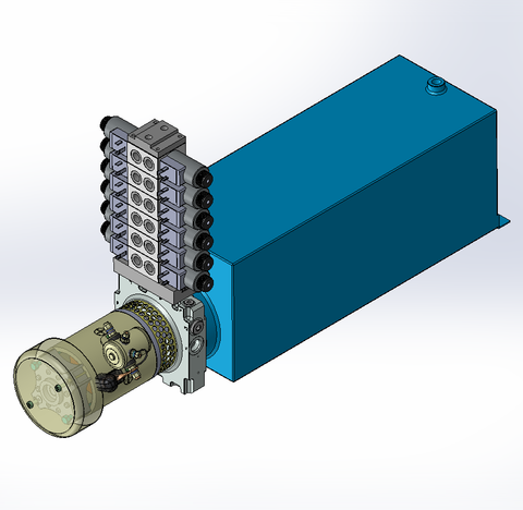 12v DC FAN ASSISTED 7L/min 10-170bar 20.0L SQUARE tank / horizontal mount / 6 x valve