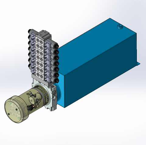 12v DC FAN ASSISTED 7L/min 10-170bar 20.0L SQUARE tank / horizontal mount / 7 x valve