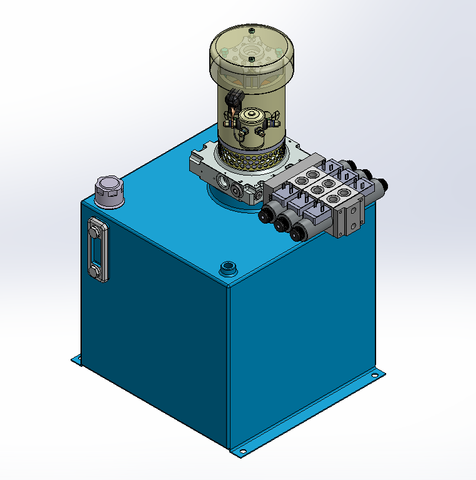 12v DC FAN ASSISTED 7L/min 10-170bar 36.0L SQUARE tank / vertical mount / 3 x valve