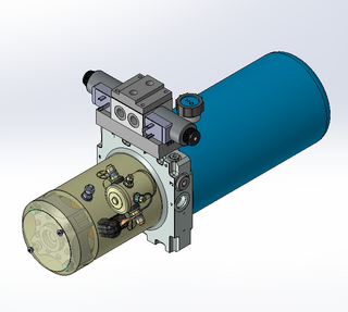 24v DC 7L/min 10-200bar 2.8L ROUND tank / horizontal mount / 1 x valve